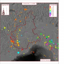 Terremoti di magnitudo locale maggiore o uguale a 1.0 