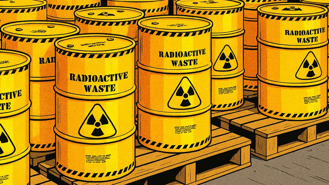Bidoni di rifiuti radioattivi