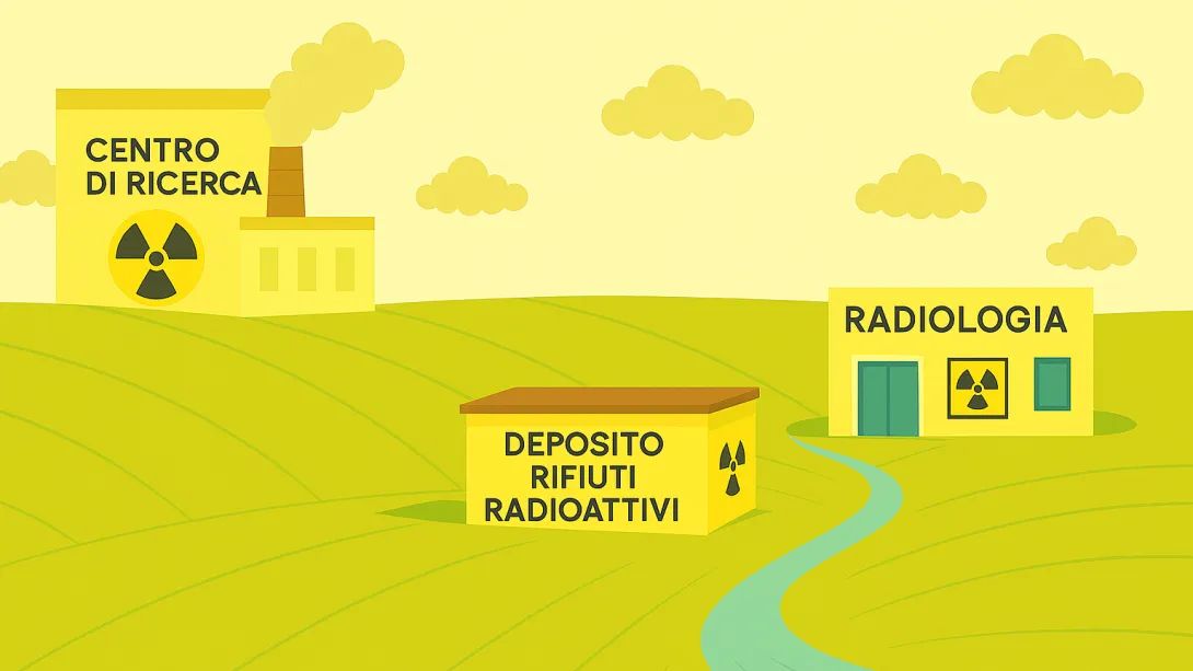 illustrazione strutture uso materiale radioattivo